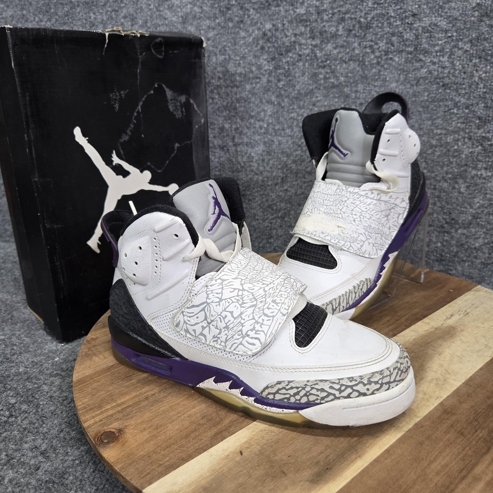 Jordan‎ Son of Mars Shoes Youth 5Y White Club Purple 512246-106 Elephant Print